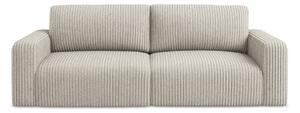 Bež sklopiva/s prostorom za odlaganje sofa od samta 252 cm Kona – Makamii