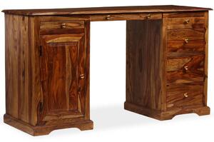 VidaXL Pisaći stol s postoljem od masivnog drva šišama 140x50x76 cm