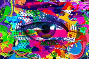 Slika ljudsko oko u pop-art stilu
