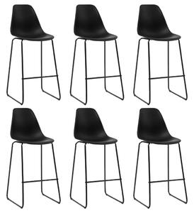 VidaXL Barske stolice 6 kom crne plastične