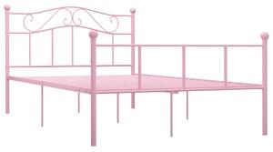 VidaXL Okvir za krevet ružičasti metalni 160 x 200 cm