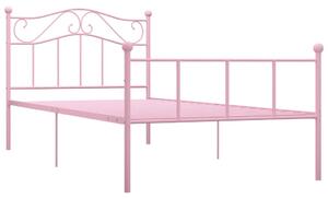 VidaXL Okvir za krevet ružičasti metalni 100 x 200 cm