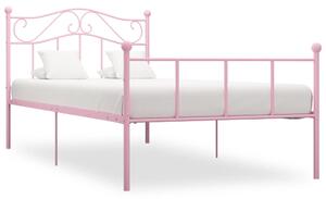 VidaXL Okvir za krevet ružičasti metalni 100 x 200 cm