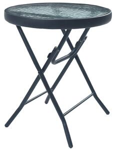 VidaXL Bistro stol crni 40 x 46 cm od čelika i stakla