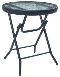 VidaXL Bistro stol crni 40 x 46 cm od čelika i stakla