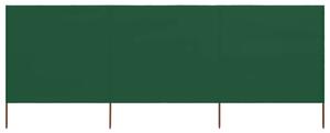 VidaXL Vjetrobran s 3 panela od tkanine 400 x 80 cm zeleni