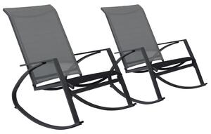 VidaXL Vrtne stolice za ljuljanje od tekstilena 2 kom sive