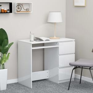 VidaXL Radni stol visoki sjaj bijeli 90 x 45 x 76 cm od iverice