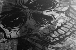 Slika lubanja u crno-bijelom dizajnu