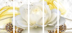 5-dijelna slika luksuzna ruža s apstrakcijom