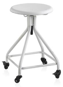 Bijela metalna mobilna stolica na kotačima s podesivom visinom Geese Industrial Style