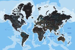 Slika na plutu moderni zemljovid svijeta