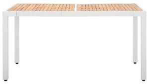 VidaXL Vrtni stol bijeli 150 x 90 x 75 cm poliratan i masivno bagremovo drvo