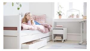 Bijeli dječji krevet s dodatnim krevetom na izvlačenje i prostorom za odlaganje Flexa White