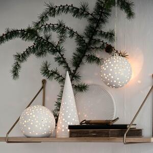 Bijeli božićni svijećnjak od koštanog porculana Kähler Design Nobili, ⌀ 12 cm