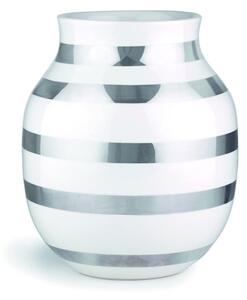 Bijela vaza od kamenine s detaljima u srebrnoj boji Kähler Design Omaggio, visina 20 cm