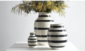 Crno-bijela vaza od kamenine Kähler Design Omaggio, visina 12,5 cm