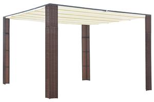 VidaXL Sjenica s krovom od poliratana 300 x 300 x 200 cm smeđa i krem