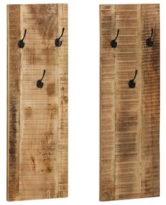 VidaXL Zidne vješalice za kapute od masivnog drva manga 2 kom 36 x 110 x 3 cm