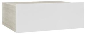 VidaXL Viseći noćni ormarić bijeli i boja hrasta 40x30x15 cm iverica
