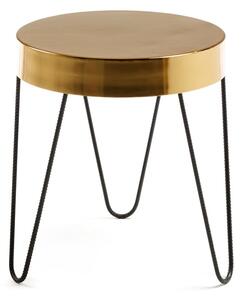 Pomoćni stolić u zlatnoj boji Kave Home Goldman Juvenil, visina 45 cm