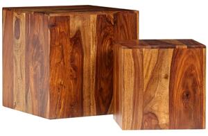VidaXL Set 2 stolića za kavu od masivnog drva šišama 2 kom 40 x 40 x 40 cm