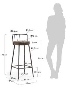 Smeđa barska stolica Kave Home, visina 92 cm
