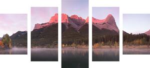 5-dijelna slika zalazak sunca iznad Dolomita