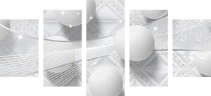 5-dijelna slika bijeli luksuz - 100x50