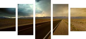 5-dijelna slika cesta kroz pustinju