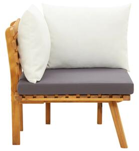 VidaXL Kutna vrtna sofa od masivnog bagremovog drva s jastucima