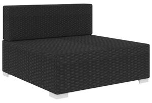 VidaXL Modularna srednja fotelja s jastucima 1 kom od poliratana crna
