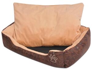 VidaXL Krevet za pse s jastukom PU umjetna koža veličina M Smeđi