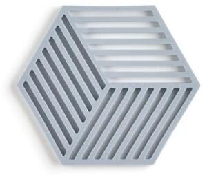 Sivo-plavi silikonski podmetač za lonce Zone Hexagon