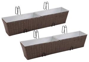 VidaXL Smeđe saksije za cvjieće za balkone 80 cm, 2 kom