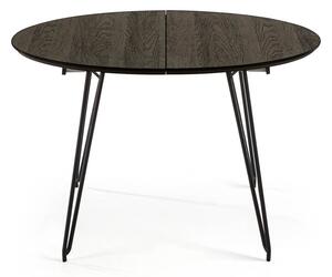 Tamno sivi blagovaonski stol na razvlačenje Kave Home Norfort, ⌀ 120 cm