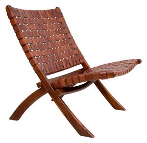 Sklopiva stolica od tikovine i kože House Nordic Montana