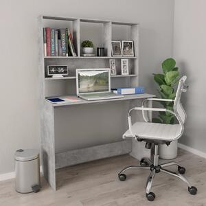 VidaXL Radni stol s policama siva boja betona 110x45x157 cm iverica