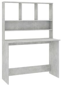 VidaXL Radni stol s policama siva boja betona 110x45x157 cm iverica