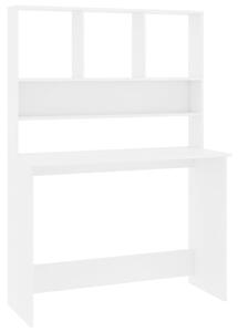 VidaXL Radni stol s policama bijeli 110 x 45 x 157 cm od iverice
