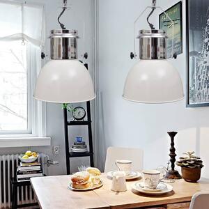 VidaXL Metalna stropna svjetiljka 2 kom podesive visine moderna bijela