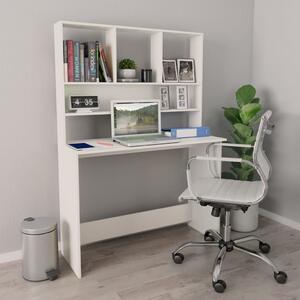 VidaXL Radni stol s policama bijeli 110 x 45 x 157 cm od iverice
