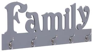 VidaXL Zidna vješalica za kapute FAMILY siva 74 x 29,5 cm