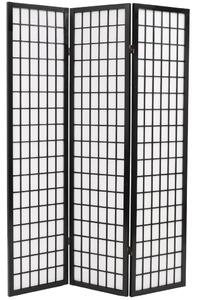VidaXL Sklopiva sobna pregrada s 3 panela u japanskom stilu 120x170 cm crna