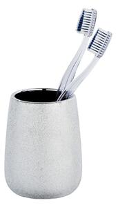 Keramička čaša za četkice za zube u srebrnoj boji Wenko Glimma