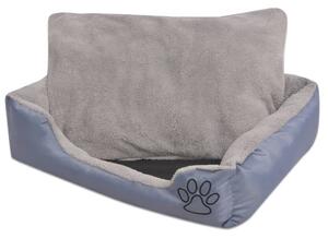VidaXL Krevet za pse s podstavljenim jastukom veličina S sivi
