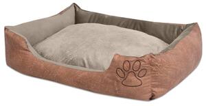 VidaXL Krevet za pse s jastukom PU umjetna koža veličina L Bež