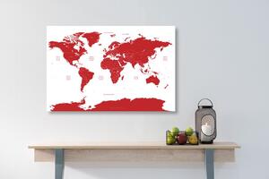 Slika zemljovid svijeta s pojedinim državama u crvenoj boji