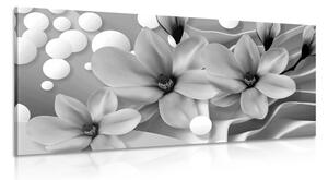 Slika crno-bijela magnolija na apstraktnoj pozadini