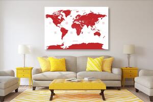 Slika zemljovid svijeta s pojedinim državama u crvenoj boji